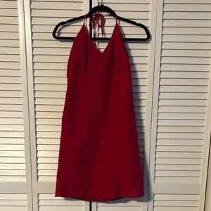 Elegant Red Backless Dress
